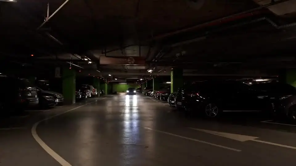 Car park entry lane